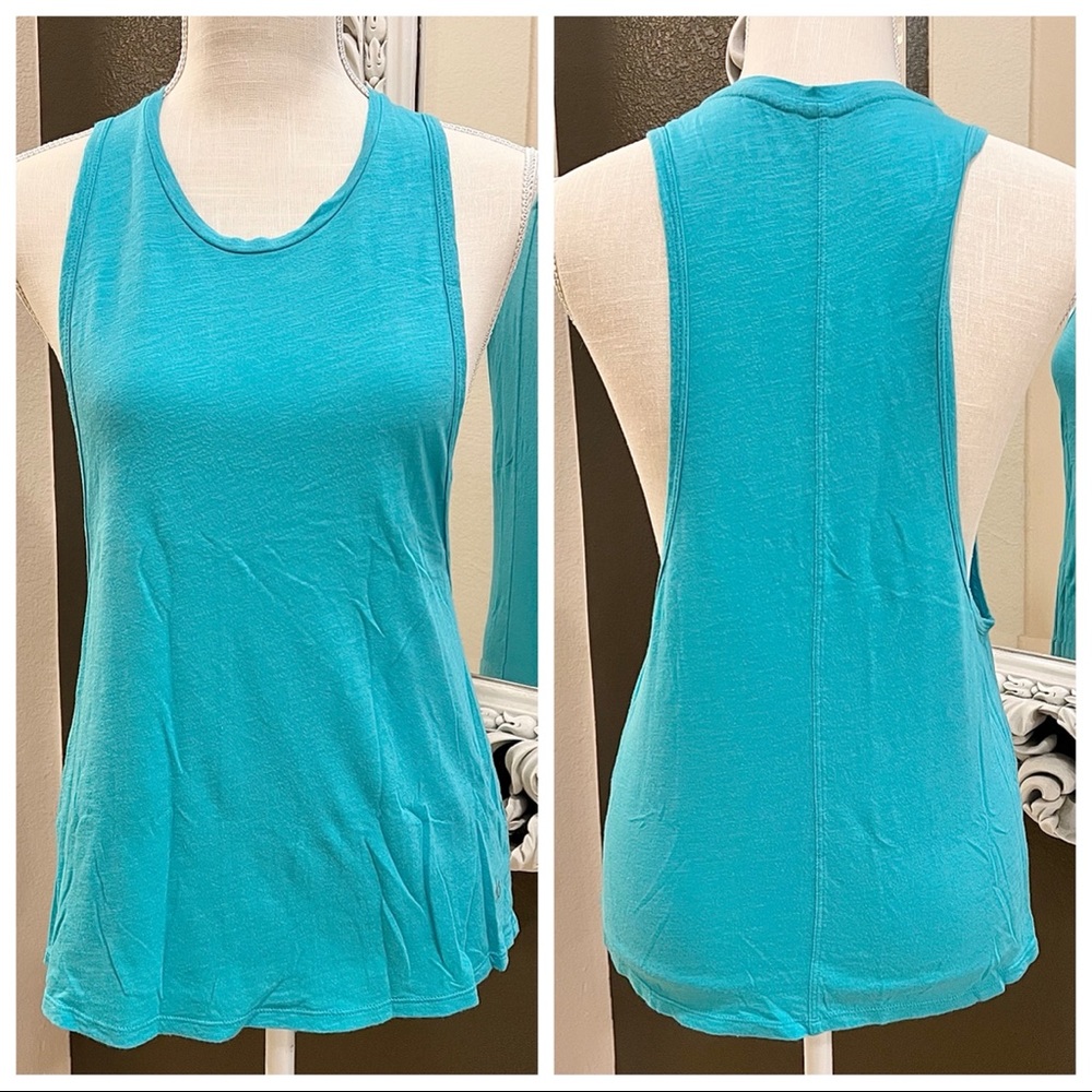 ALO Yoga Turquoise Blue Muscle Tee Tank Top XS